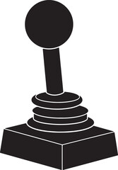 Poster - Simple black and white illustration of a classic joystick for gaming and retro designs