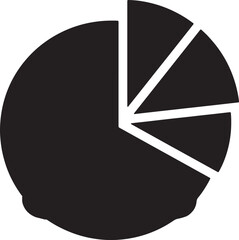 Poster - Simple black and white pie chart icon representing data analysis and statistics