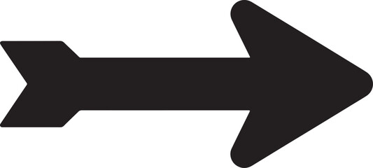 Poster - Simple black arrow pointing right isolated on white background for design elements