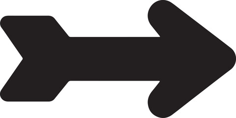 Aufkleber - Simple black arrow pointing right representing direction guidance and movement