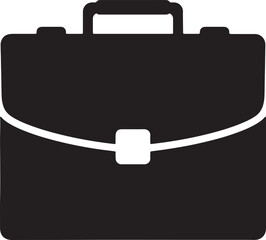 Poster - Simple icon illustration of a black briefcase representing business professionalism and career success