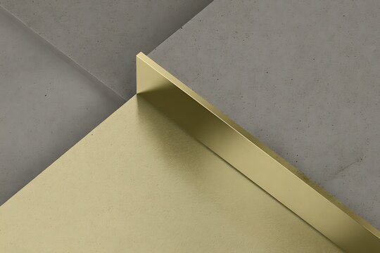 Concrete and Gold Abstract Intersection Design