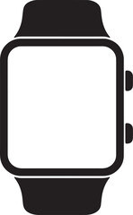 Fototapete - Black and white smartwatch vector illustration depicting technology and modern digital devices