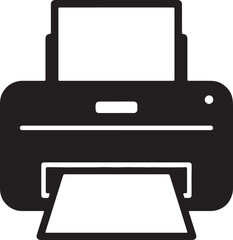 Fototapete - Simple black and white icon depicting a printer for office and home use