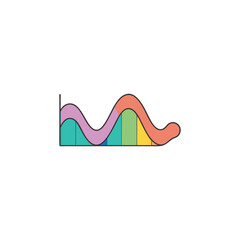 Poster - Vector art of a colorful line graph displays trending data isolated on white background