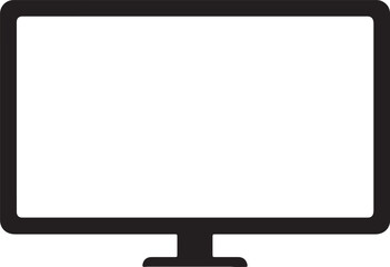 Fototapete - Simple black and white desktop computer monitor icon for websites and applications