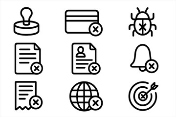 Poster - Minimalistic dark icons for cybersecurity and data privacy themes