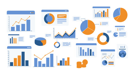 Poster - Dynamic financial graphs and charts collection for data analysis