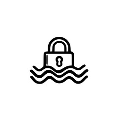 Poster - Padlock Icon with Signal Waves Symbolizing Secure Wireless Connection and Digital Protection