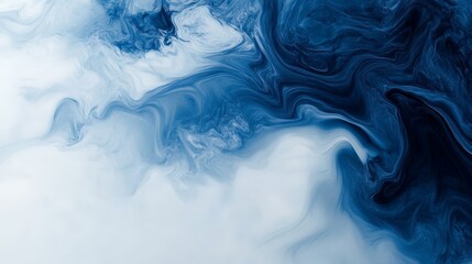Poster - Ethereal blue swirls create a dreamy abstract, fluid background evoking a calming, watercolor texture perfect for creative projects.