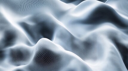 Poster - Dotted waves flow smoothly over an abstract landscape, creating a soft, textured surface with gradient hues for artistic effect.