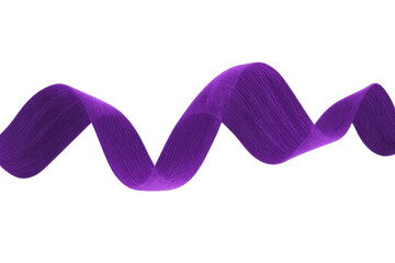 Poster - Purple fabric ribbon waving and flowing on transparent background, ideal for graphic design projects