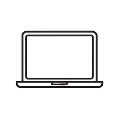 Fototapete -  A simple outline icon of a laptop computer.