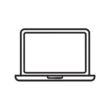  A simple outline icon of a laptop computer.