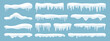 © Anastasiia - Set of snowy icicles, snow caps vector winter elements