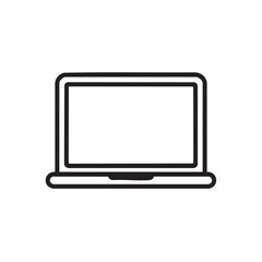 Fototapete -  A simple outline icon of a laptop computer.