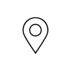 Poster - A simple outline icon of a map pin.