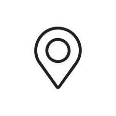 Poster -  A simple outline icon of a map pin.