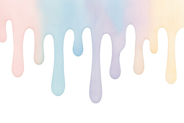 Leinwandbilder - Pastel colored paint dripping down on a transparent background, creating a vibrant and artistic design