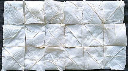 Poster - Delicate paper squares meticulously arranged, creating subtle patterns with nuanced textures