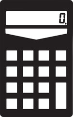 Aufkleber - Simple monochrome calculator icon demonstrating basic numerical calculations and mathematical processes