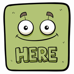 Poster - Square graphic featuring an olive branch with the text i m here on a white background