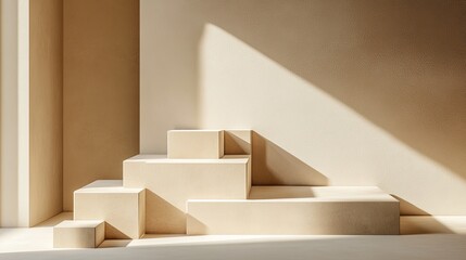 Aufkleber - Minimalist Abstract Composition with Geometric Shapes and Light