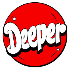 Poster - Bold white text centered within a deep red circle on a white background