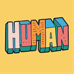 Poster - Abstract human figure split across two stacked geometric shapes