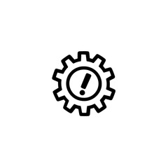 Poster - Gear Icon with Exclamation Mark Inside Representing System Alert and Urgent Warning Signal


