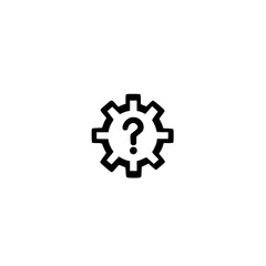 Poster - Gear Icon with Question Mark Inside Representing System Help and Technical Support Concept