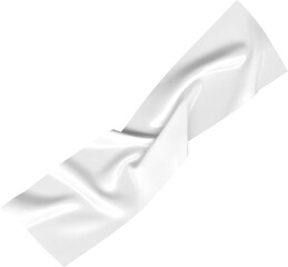 Leinwandbilder - A modern white fabric strip flowing against a transparent background creates an abstract, minimalistic design with smooth curves and clean lines.