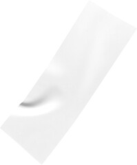 Leinwandbilder - A white abstract shape, a crumpled sheet or paper element on a transparent background, creates a modern and minimalist graphic resource.