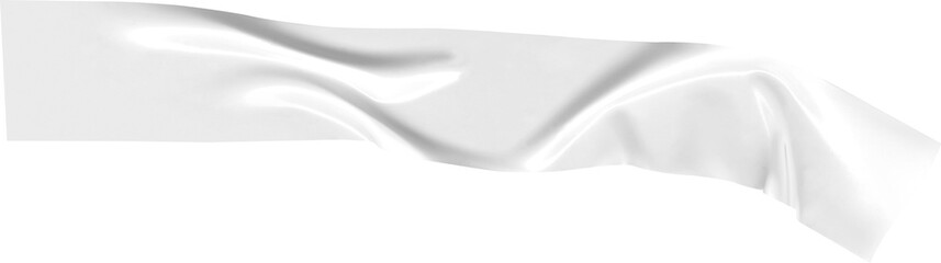 Leinwandbilder - Graceful flowing white fabric dances on a transparent backdrop, ideal for adding elegance to designs or creating a modern aesthetic, transparent background