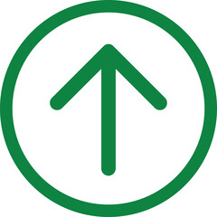 Poster - Green upward arrow inside a circle isolated on transparent background