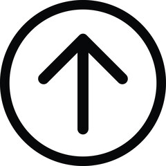 Poster - Simple black up arrow inside a circle isolated on transparent background
