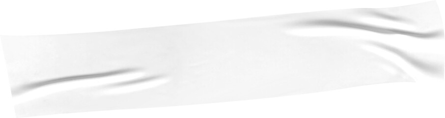 Poster - White fabric banner sways gently against a stark background, a flowing cloth element, suitable for overlays and backgrounds in design projects, transparent background