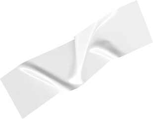 Leinwandbilder - White cloth fabric flutters gracefully against a transparent background, its silky smooth texture and gentle waves creating a sense of movement.