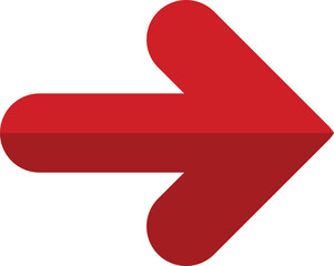 Poster - A bold red arrow pointing to the right isolated on transparent background