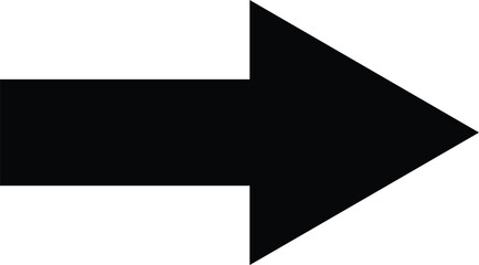 Poster - Simple black arrow pointing to the right isolated on transparent background