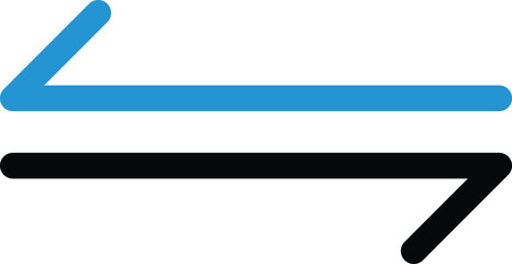 Poster - Two opposing arrows one blue and one black isolated on transparent background
