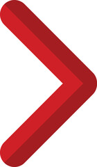 Poster - Red chevron arrow pointing to the right isolated on transparent background