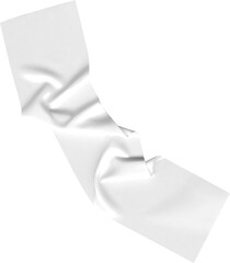 Poster - An angled piece of shiny, folded white fabric appears against a transparent background, with subtle reflections and shadows.