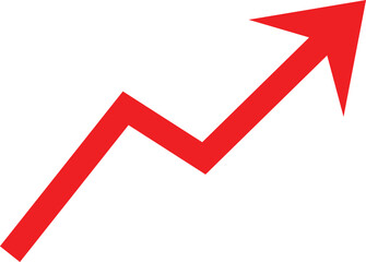 Poster - Red arrow graph trending upwards indicating growth and success isolated on transparent background