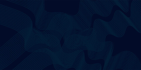 Poster - Modern luxury dark blue background with glitter blue light lines. Shiny blue light moving lines design element with glitter effect on dark background.