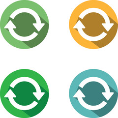 Poster - Four circular refresh icons with arrows in different colors isolated on transparent background
