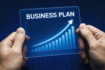 Poster - This close-up view illustrates strategic growth through an innovative digital interface showcasing upward financial progress