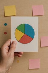 Poster - A strategic overview is captured as a presents a segmented chart illustrating data-driven decision making and analysis