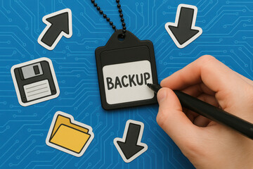 Poster - A focused highlights the importance data protection and digital backup for business continuity