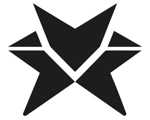 Aufkleber - Abstract silhouette design composed of intersecting triangle shapes in black